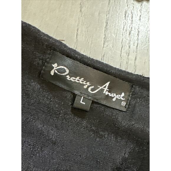 Pretty Angel Topper Blouse Womens Size Large Asymmetric Linen Blend Boho Artsy - Picture 10 of 11